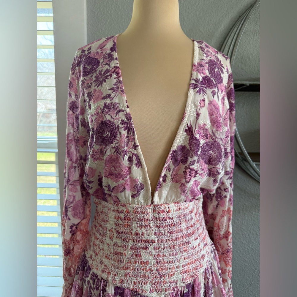 Hemant & Nandita Suki Plunging Mini Dress Size Medium - Picture 7 of 12